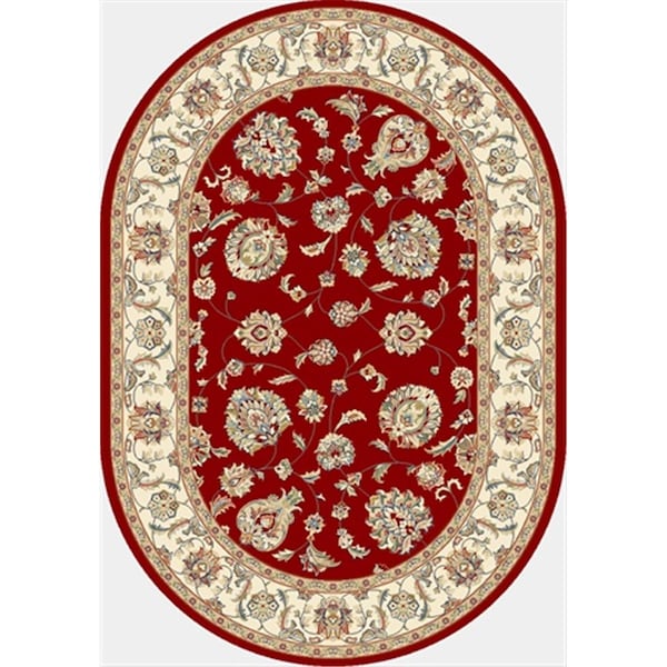 Dynamic Rugs Ancient Garden 2 ft. 7 in. x 4 ft. 7 in. Oval 57365-1464 Rug - Red/Ivory ANOV35573651464 - main